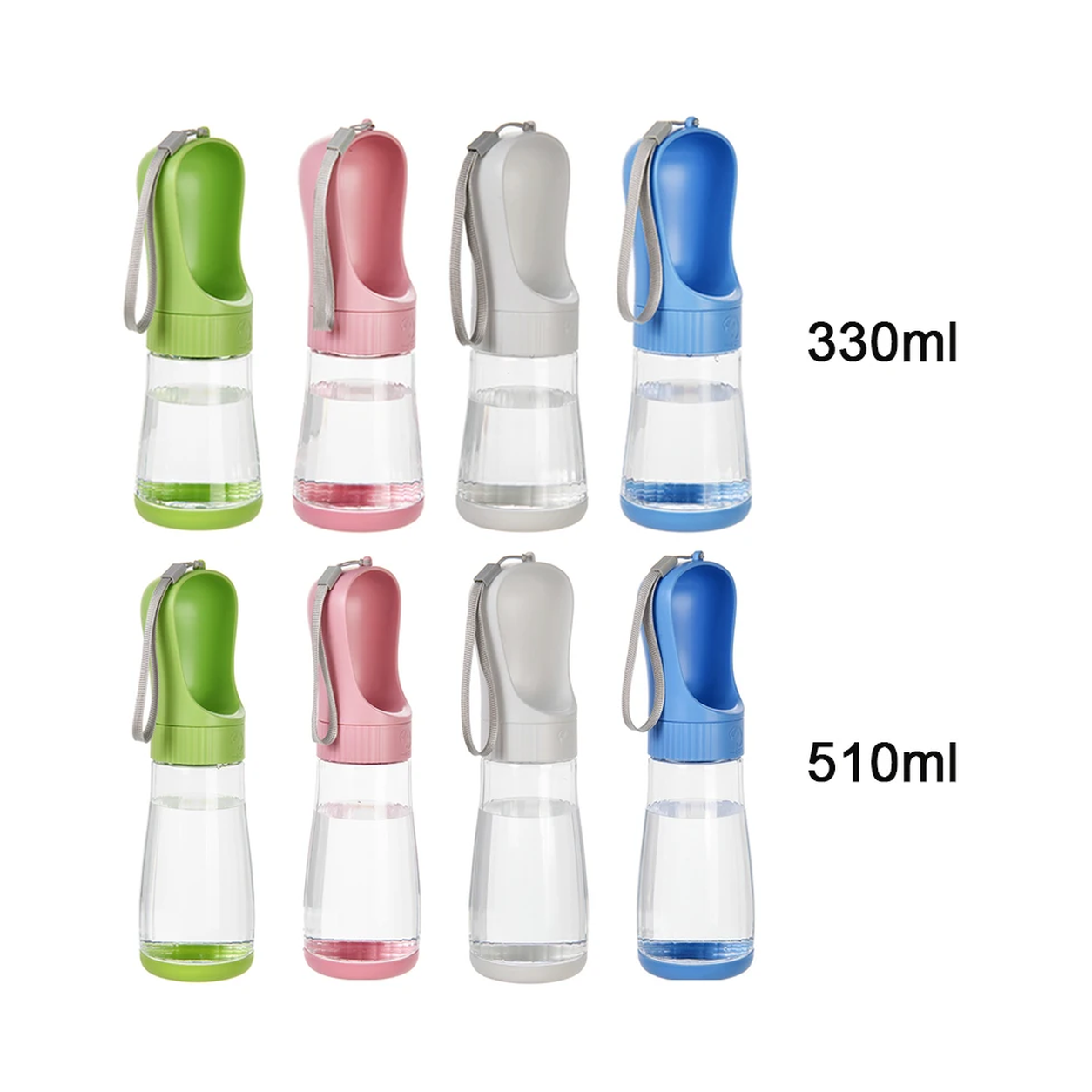All four colours in both bottle sizes lined up