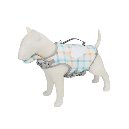 Duck style Wagly Dog Life Jacket in plaid