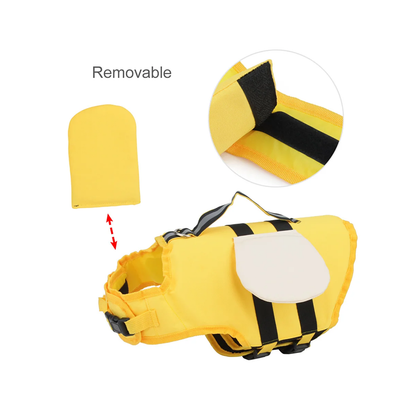 Removable chin float panel detail on the Bee life jacket