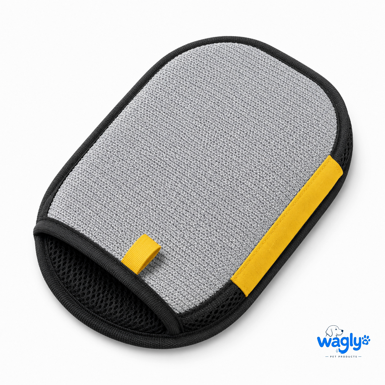 Wagly pet hair remover glove, silver microfibre side