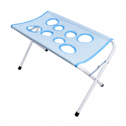 Wagly bath and grooming stand in blue on a white background